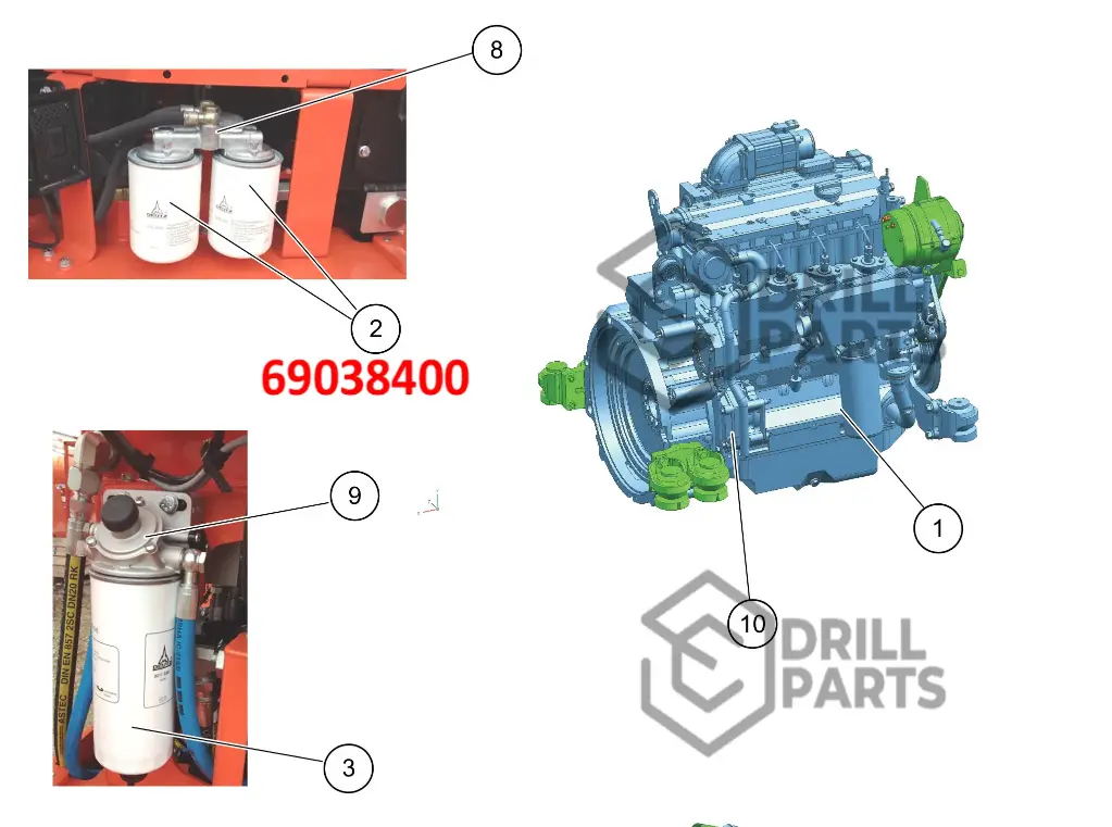  69038400 FILTRO  PETROLEO   JUMBO DD311 /DS311