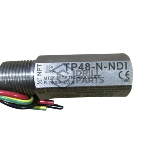 TP48-N-NDI Protector contra sobretensiones Eaton Crouse-Hinds serie MTL TP48, 35 V, corriente de sobretensión de 10 kA, acero inoxidable 316, nivel de protección <76 V, 4 cables flexibles (+ve, -ve, señal y tierra), 18 AWG, 1/2" NPT, certificado