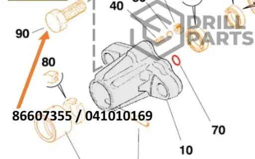 PERNO CABEZAL 86607355 / 041010169 PERFORADORA MONTALBERT HC 50