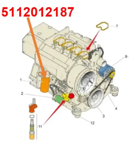 FILTRO ACEITE MOTOR 5112012187 MOTOR 914 DEUTZ  JUMBO S1D