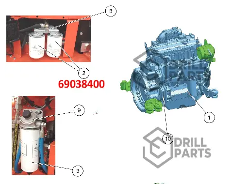  69038400 FILTRO  PETROLEO   JUMBO DD311 /DS311