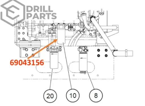 69043156 FILTRO ACEITE MOTOR  DUMPER TH315  