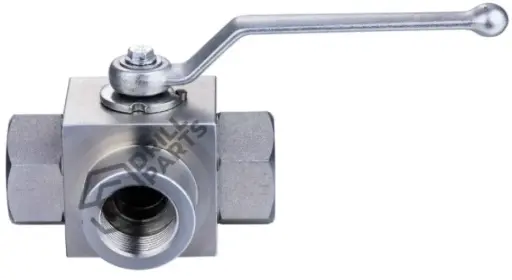 VÁLVULA DE BOLA  ACERO P/ALTA PRESIÓN (3 VIAS) 